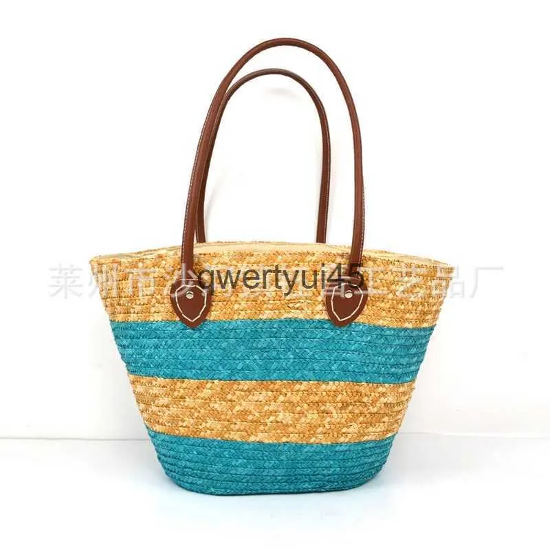 Totes New Fasion Striped Damper Womens Bag Boemian Summer BEAC Designer Straw Duża część wiadra i bagh24218