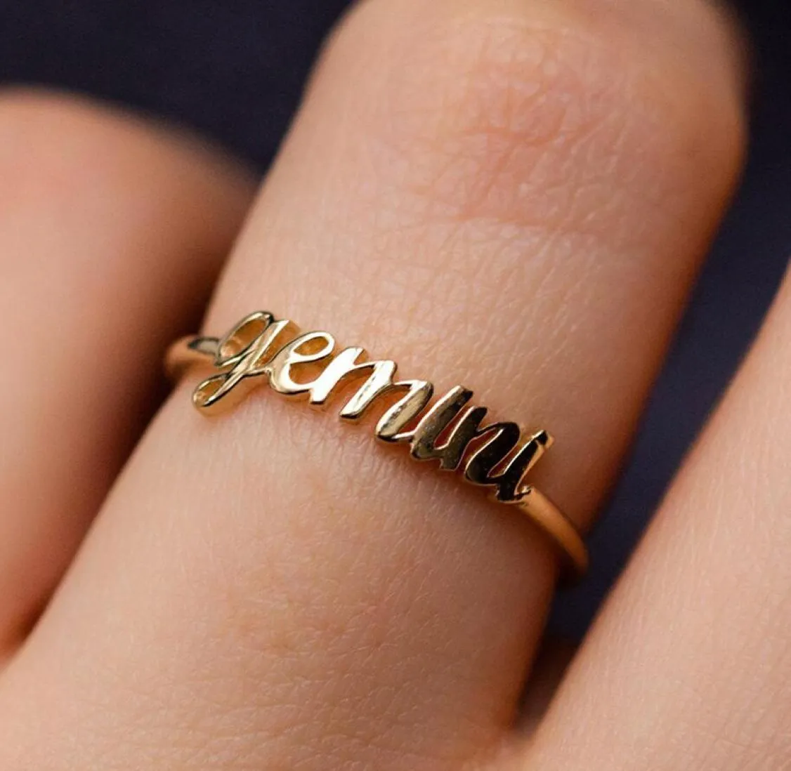Minimalist thin Open Gold 12 Constellation Letter Finger Rings Birthday Friendship Designer Jewelry Gift For Women2091599
