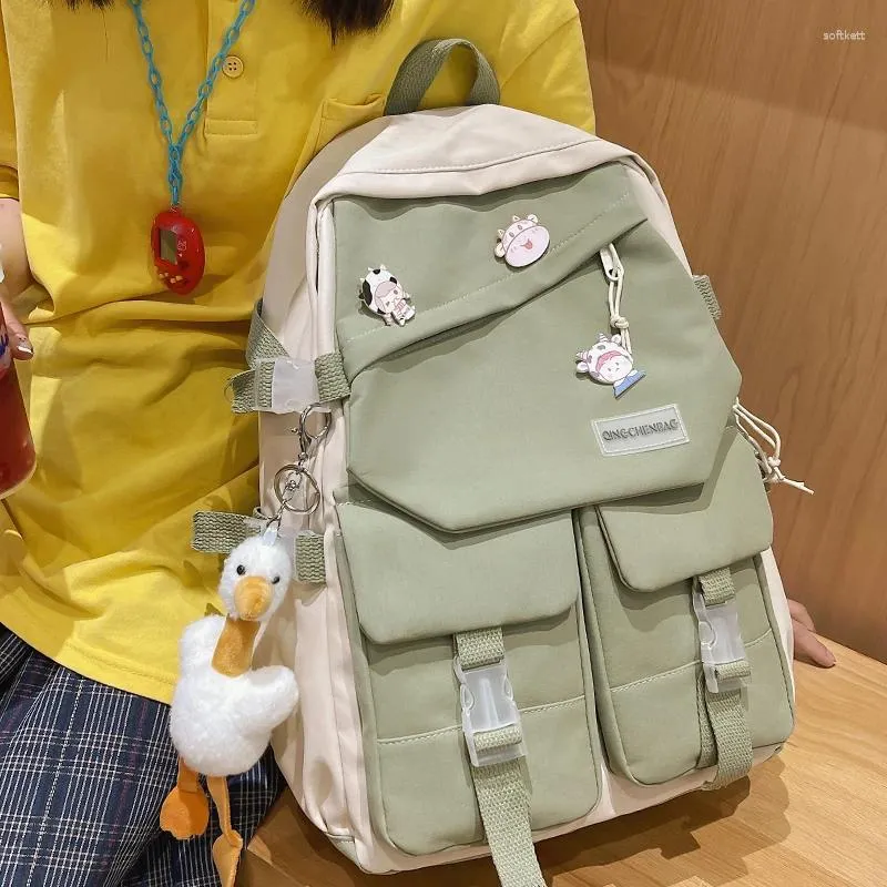 Sacos escolares coreano estilo universitário japonês moderno menina mochila moda grande capacidade adolescentes saco de livro à prova d 'água viajando mochila