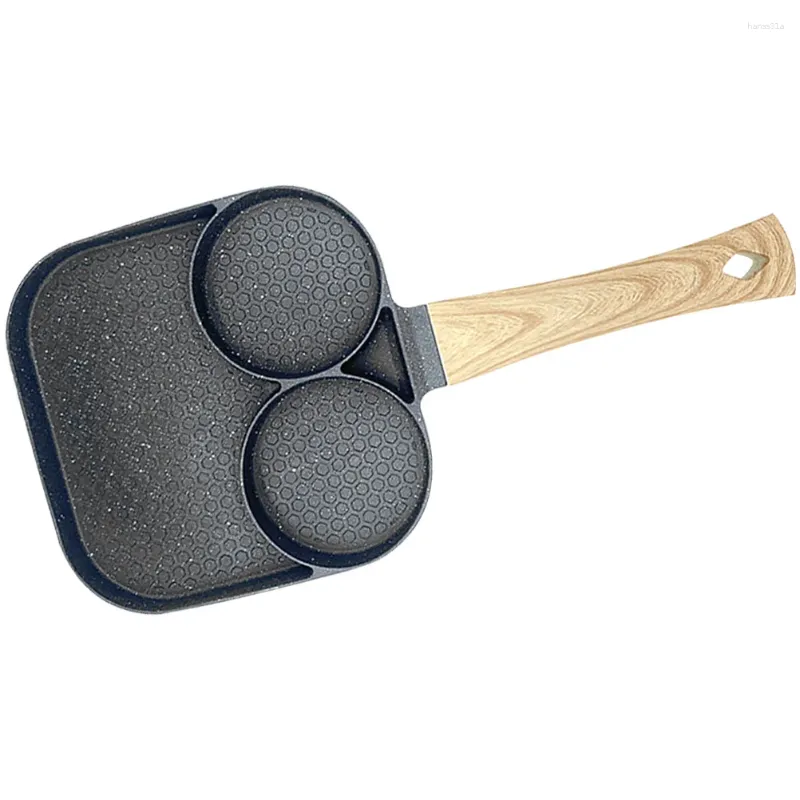 Pans Roasting Pan Sectioned Frying Pancake Non-stick Divided Handle Aluminum Multi-function Egg Daily Use