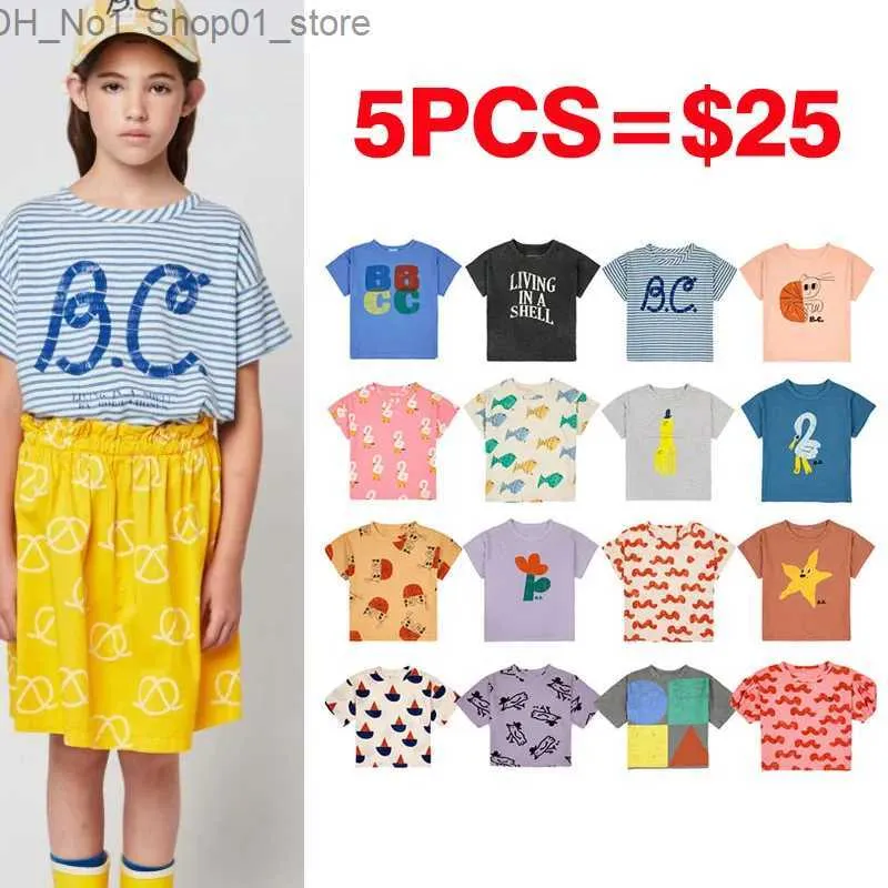 T-shirty Sprzedaż BC SS Kids Summer Short Rleeve T-shirt marka maluch marek letnią koszulkę 23ss dla dziewcząt dla chłopców designerskie ubrania bawełniane koszulki Q240218