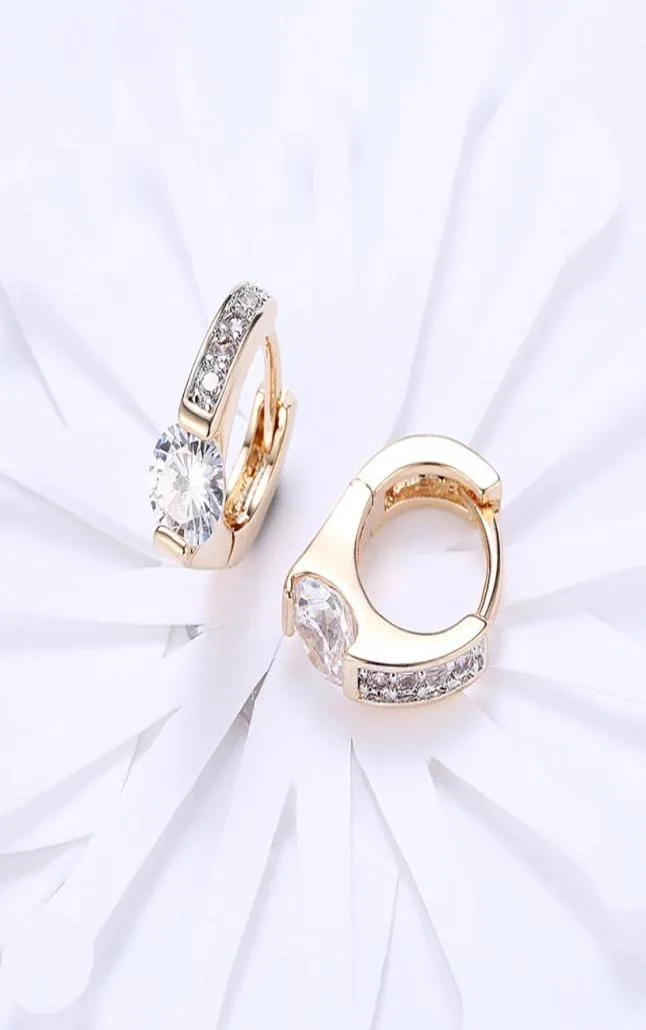 Jewelry Gold Earring 18k Yellow Solid Gold FilledPlated Trendy Hoop Earrings For Women Engagement Earring Gift5858484