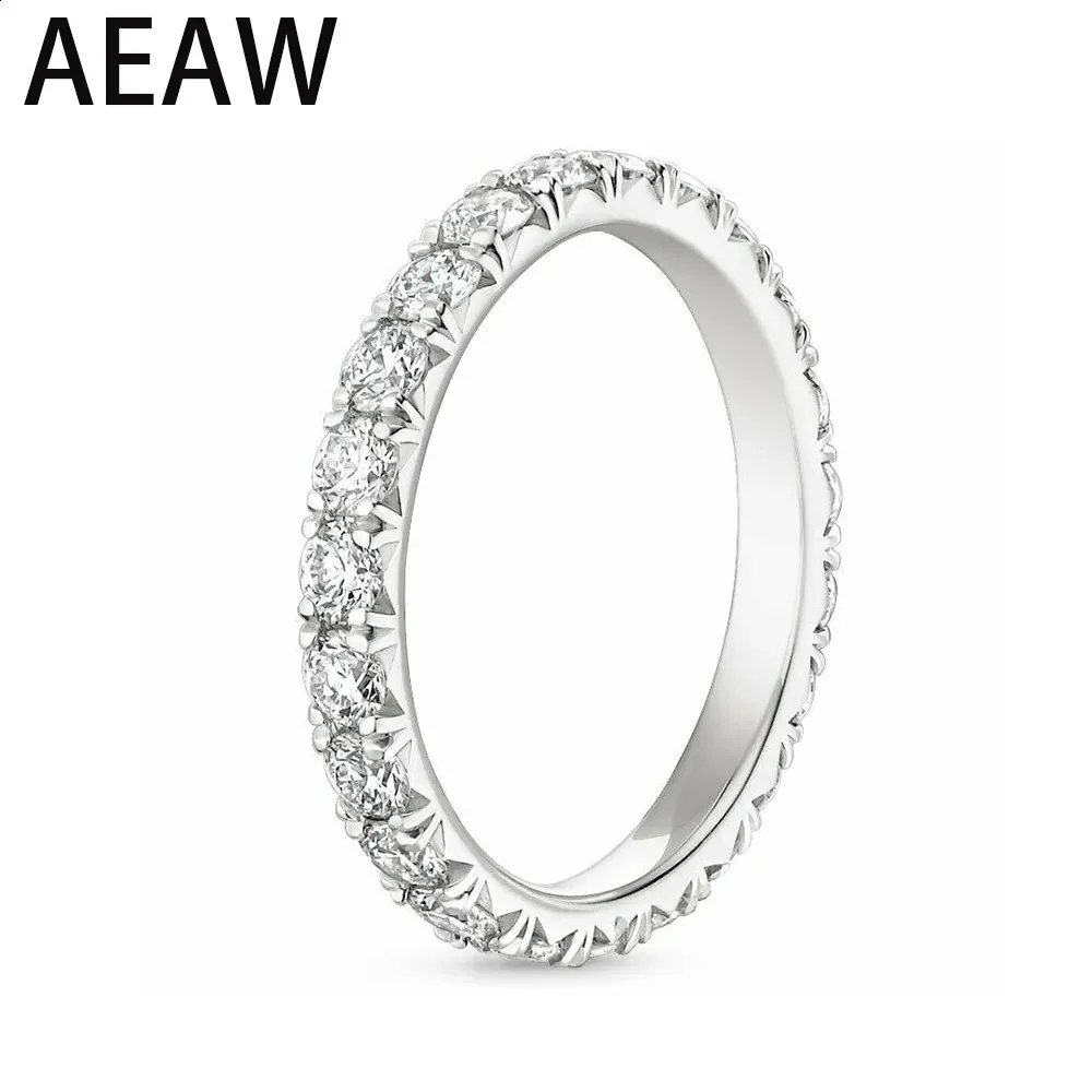 AEW 14k White Gold 1.8mm DEF Color CVD HPHT Lab Grown Diamond Wedding Band for Women Ladies Ring 240119