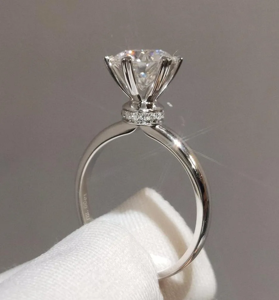 925 Sterling Zilver Engagement Wedding Band Ringen 2ct Lab Diamanten Ring Voor Vrouwen Bruids Edelstenen Partij Sieraden6333177