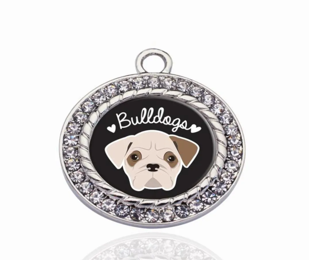 Bulldog Lover Circle Circle Charms Wisiant do DIY Naszyjnik Bransoletka biżuteria Making ręcznie robione Akcesoria 5497356