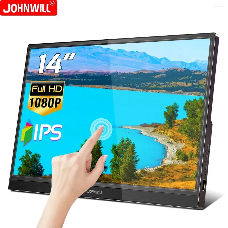 Inch Portable Monitor 1920 1080 60Hz IPS LCD Touch Screen Gaming för PC Phone Mac Xbox PS 4 5 Switch