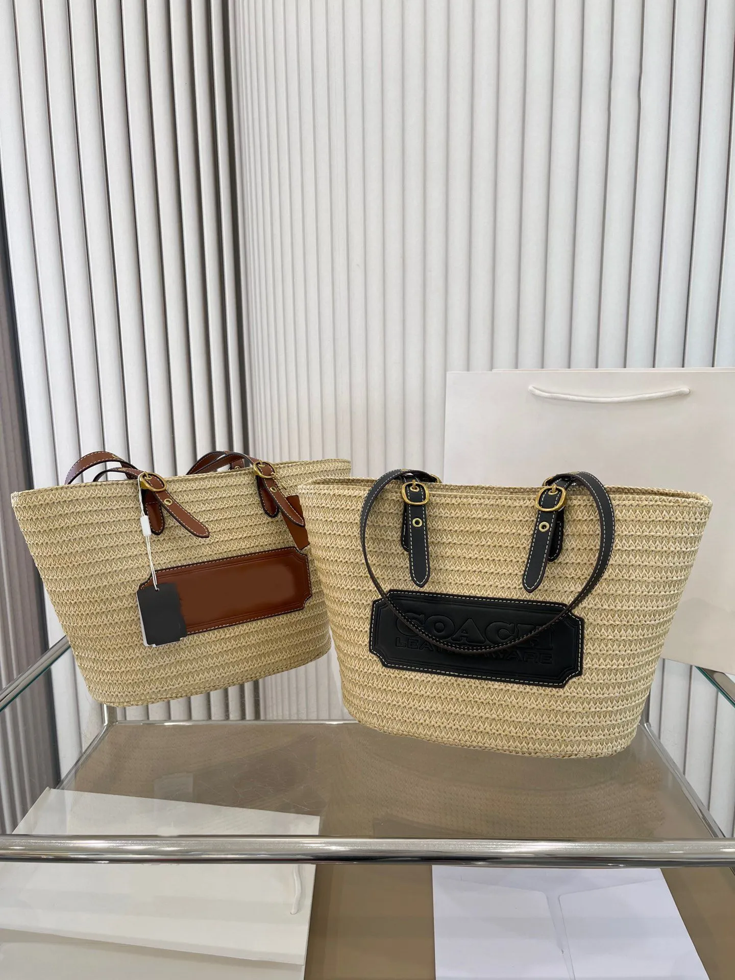 Geweven handtas Klassiek Designer Vintage Raffia Geweven Satchel Klassieke modetas Stijlvariëteit