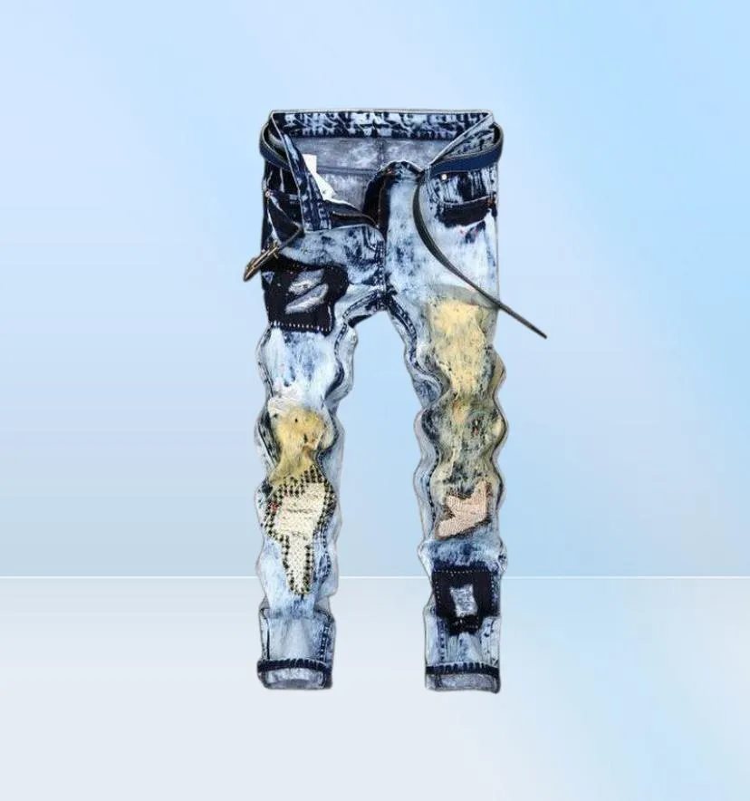 Men039S Jeans denim Designer Hole High Quality Ripped For Men Size 2838 40 2022 Autumn Winter Plus Velvet Hip Hop Punk Streetw4139781