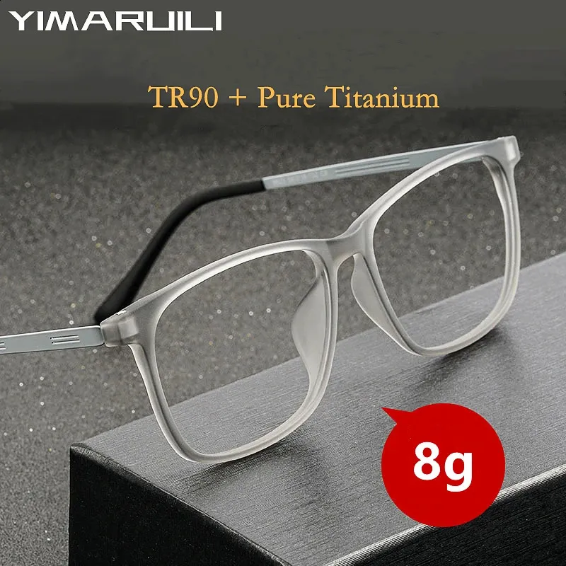 YIMARUILI Super léger Allo lunettes cadre grand visage mode myopie carré optique Prescription lunettes cadre hommes 9825 240118