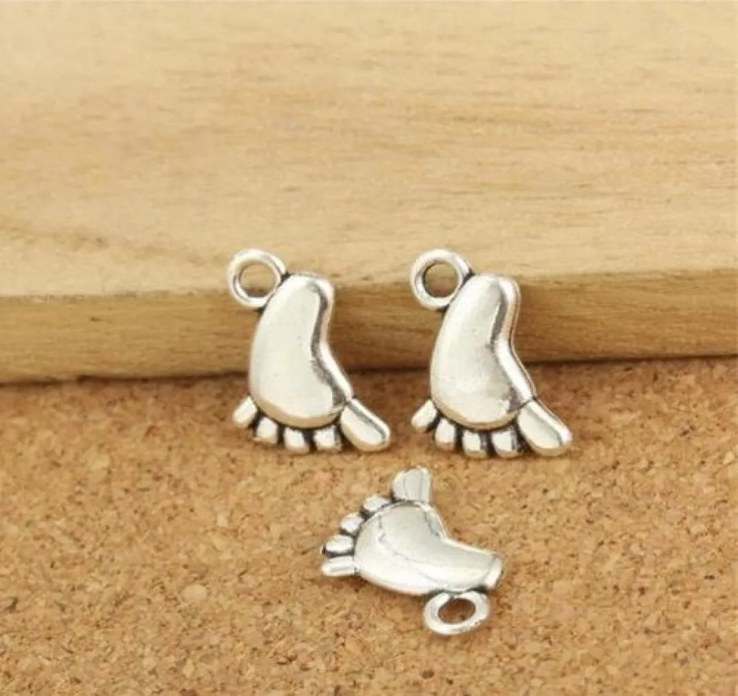Bluk 800 PCS Alloy Antique Silver Plated Baby Feet Charms Pendant 2 Sided Good for DIY Craft6192199