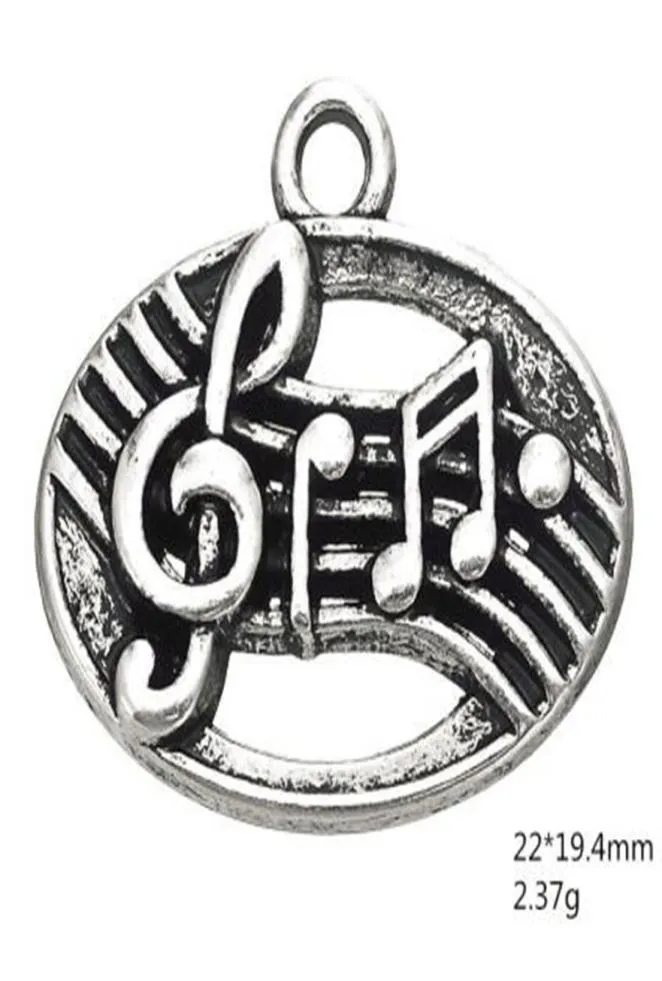 2021 Treble Clef Charms Antik Silverpläterad åttonde sextonde Musik Musiknot Diy Alloy Pendant Andra anpassade smycken7955900