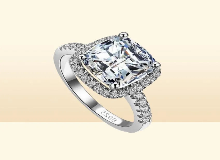 2017 Nouveau certificat US GIA SONA diamant perceuse trois générations IJ couleur 3 carats platine plaqué argent sterling femmes ring8853024