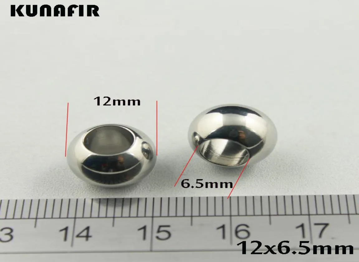 12mm de diâmetro com furo de 65mm liso contas de aço inoxidável 316L pulseira colar acessórios joias peças DIY 100 peças por lote ZSP1112334