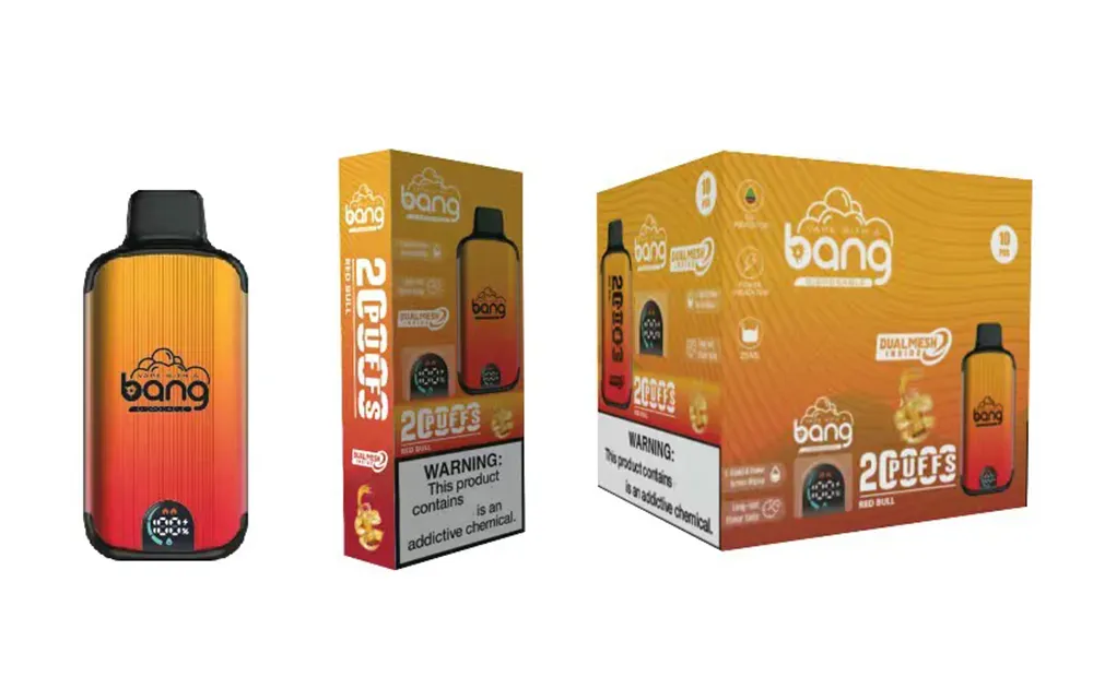 Original Bang 20000 Puffs Smart Screen Electronic Cigarettes Vape puff 20000 Disposable 0% 2% 3% 5% 25 ml Prefilled Pod 650mah Rechargeable Battery Vaper puff 20k