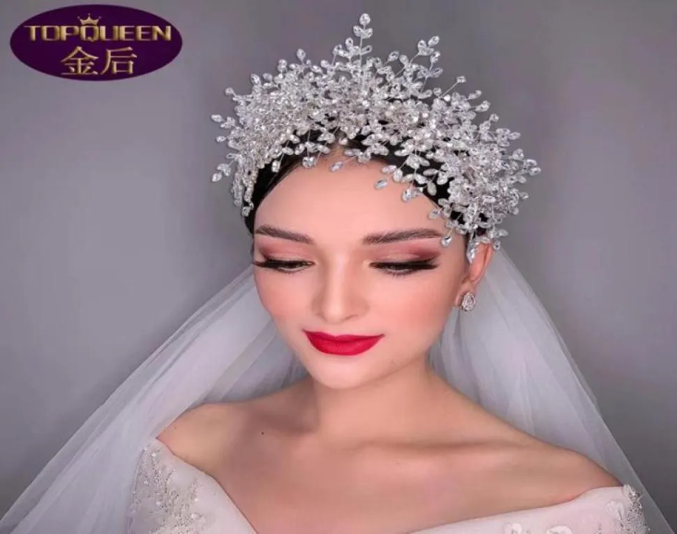 Sparkle Diamond Tiara Baroque Beautiful Crown Bride Ladies Jewelry Diamond Crowns Bride Wedding Crown Akcesoria w stylu Europejskim R8360868