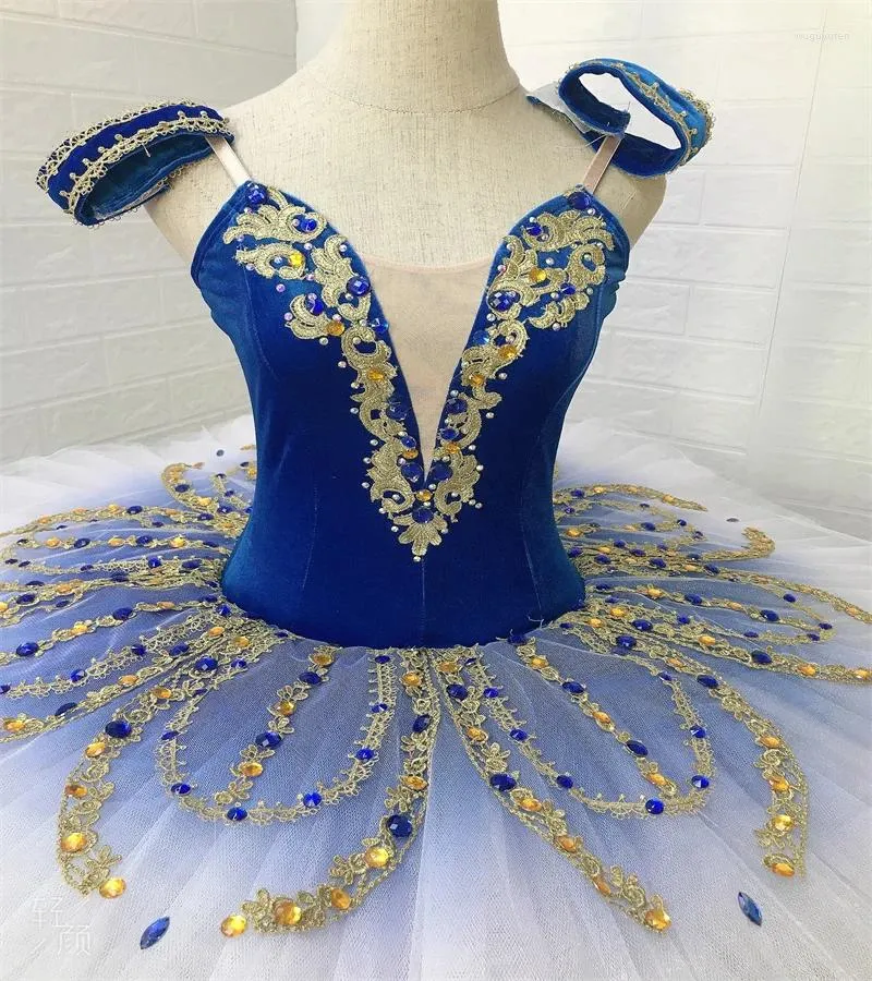 Stage Wear Royal Blue Leotard Ballet Tutu Saia Trajes Profissionais Para Meninas.TUTU-32