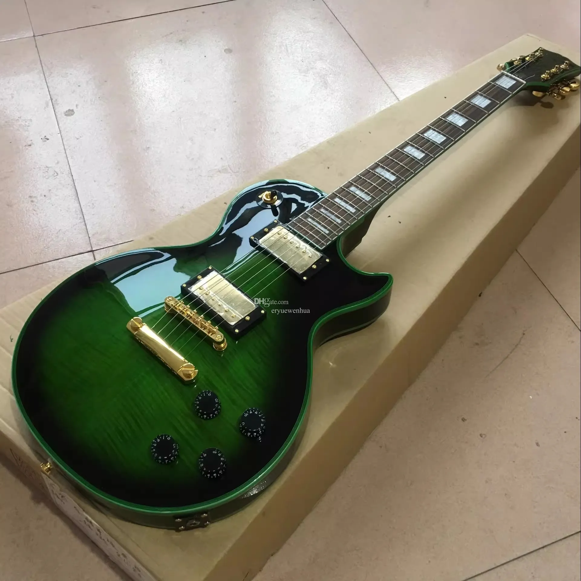 Gitara elektryczna g cus tom zielony kolor mahoniowy body risewood podstrunnica wspornikowa personalizacja Freeshipping