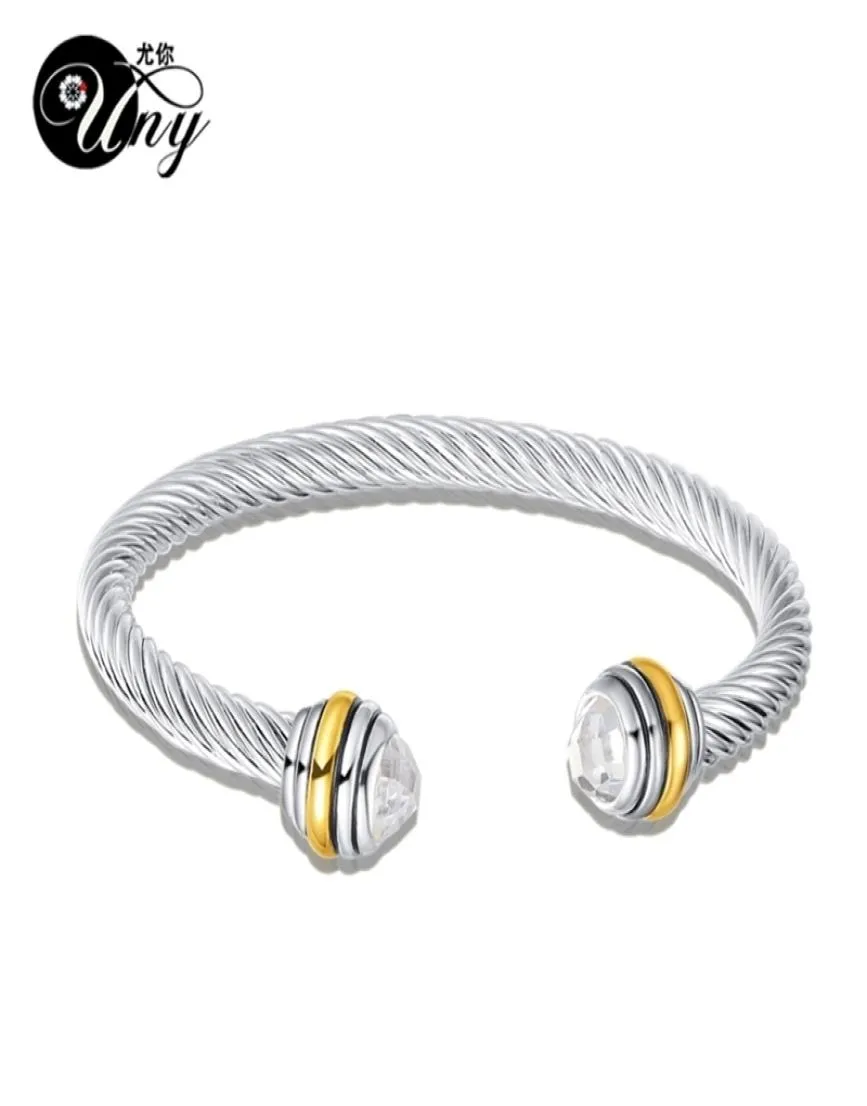 Uny Antique Twisted CZ Bracelet Fashion العصرية للنساء المجوهرات هاردي بانجل أساور عتيقة فالنتين أساور كريستما 2012262510265