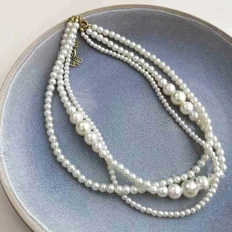 Цепочки, корейское модное многослойное жемчужное ожерелье, женские простые индивидуальные ожерелья, свадебные милые крутые ювелирные изделия на ключице