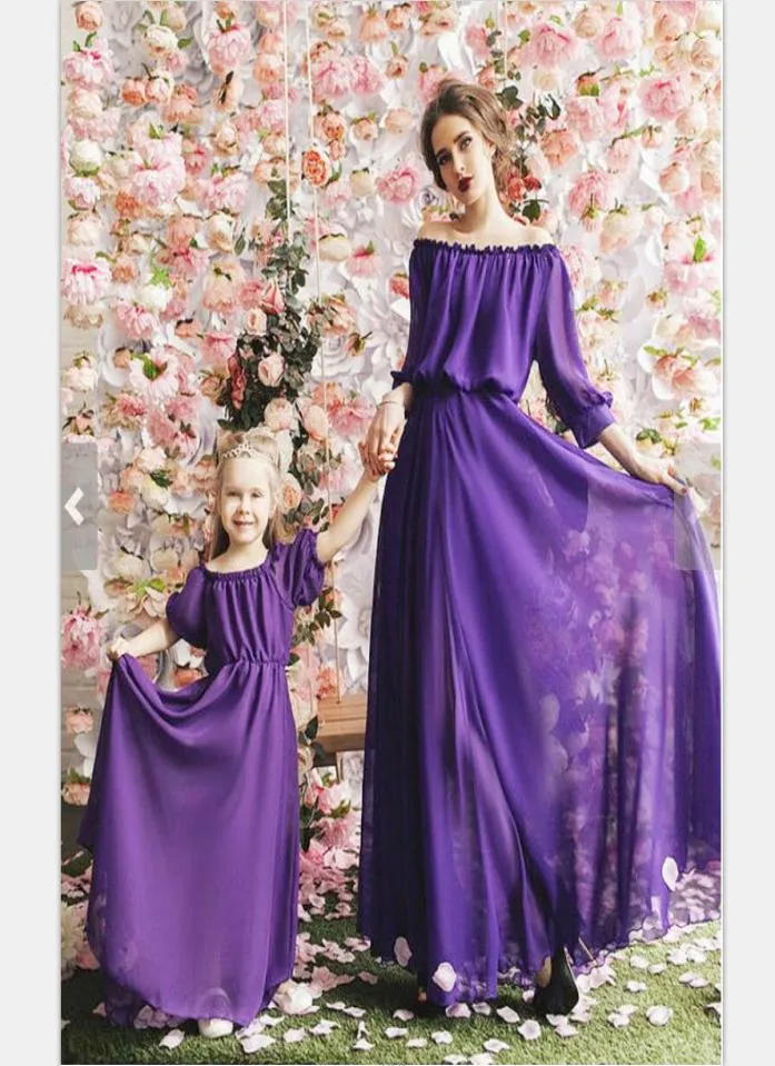 Maternity Women Mother Daughter Maxi Dress Family Matching Outfits Fashion Mommy and Me Long Dress Family Fitted9524375