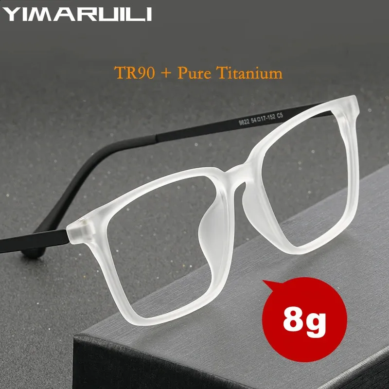 YIMARUILI Ultraleichte Komfortable TR90 Brillen Frauen Reine Retro Square Optische Brillen Rahmen Männer Y9822 240126