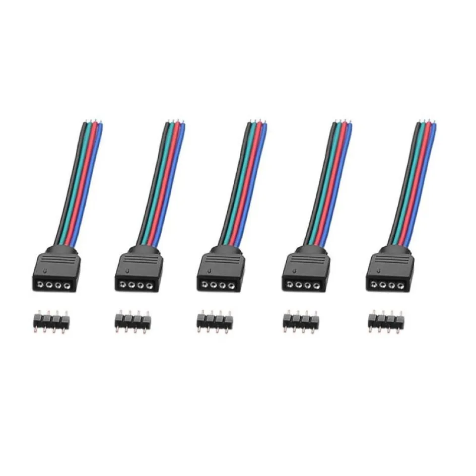 Набор из 20 полосок, 4-контактный разъем RGB, проводной кабель для светодиодных лент 3528 SMD LB88241N
