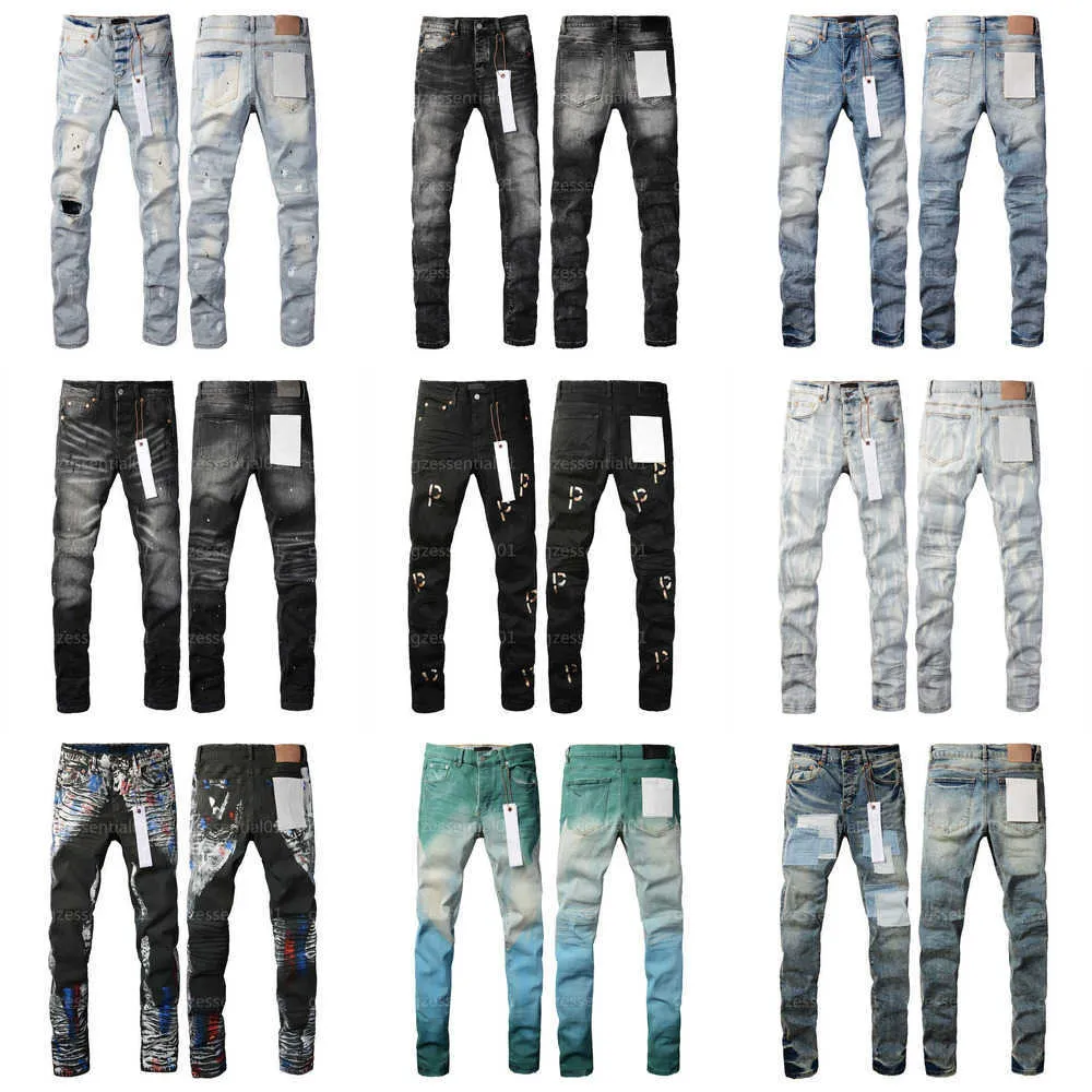 Violet Hommes Designer Jeans Pantalon Noir Denim Pantalon Mode Casual Streetwear Fine Workmanship Taille Moyenne Slim Pantalon Droit Pantalon Vêtements Pour Hommes