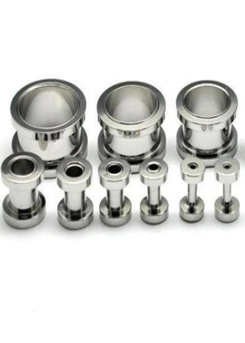 mix 218mm 120pcs stainless steel body jewelry screw flesh tunnel ear plug flesh tunnel8408402