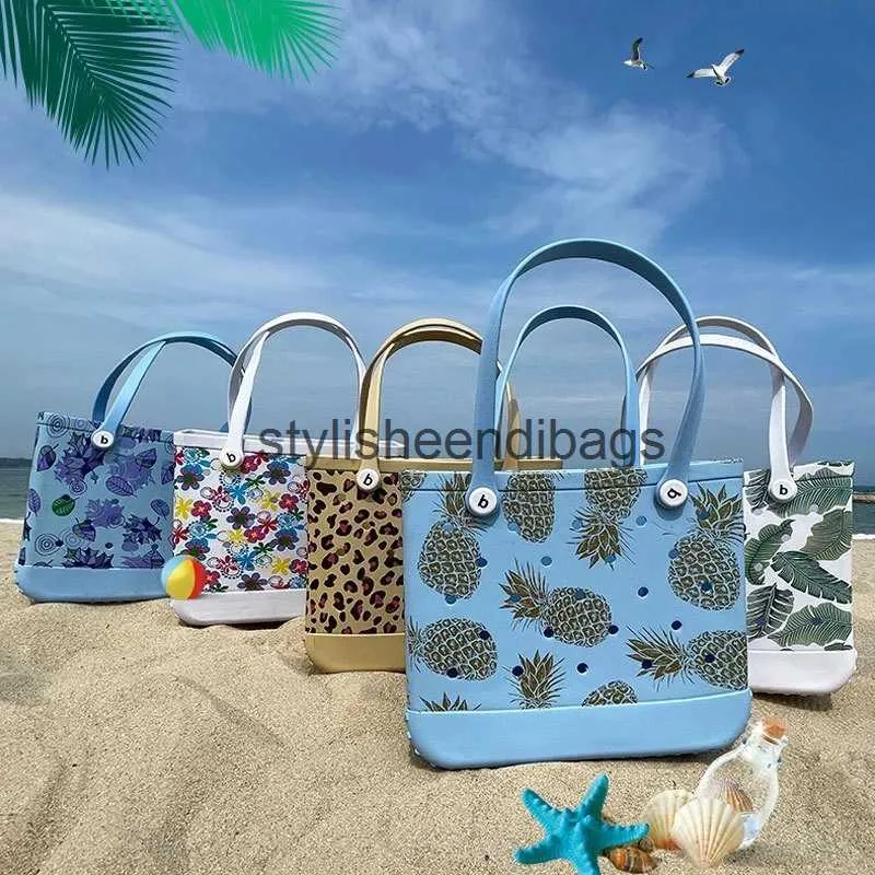 Totes L/XL Large Beach Bogg Bags EVA Waterproof Summer Travel Extra Large Rubber Tote Shoulder Handbags Women Shopping Bogg Beach BagsH24219