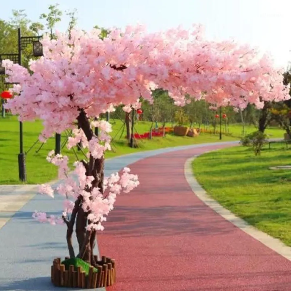 装飾的な花の花輪人工桜の着陸シミュレーションフラワー装飾品大きな桃エルウェディングデコレーションホーム276i