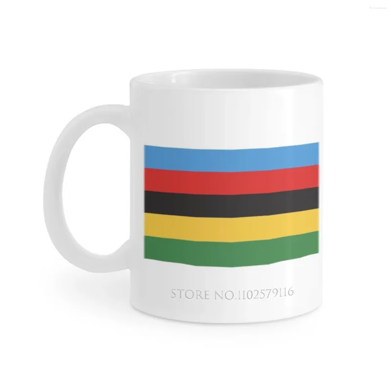 Canecas World Stripes Caneca Branca Xícaras de Café Xícara de Chá Presente de Aniversário Leite e Ciclismo Pro Vencedor Sagan Valverde