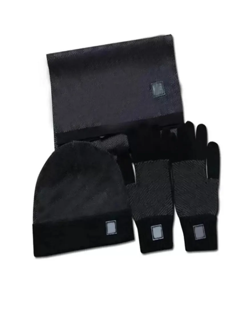 ハイデザイナービーニースカーフセット冬の女性男性スカーフキャップスーツ暖かいウールビーニーショール雪帽子の手袋品質1568563