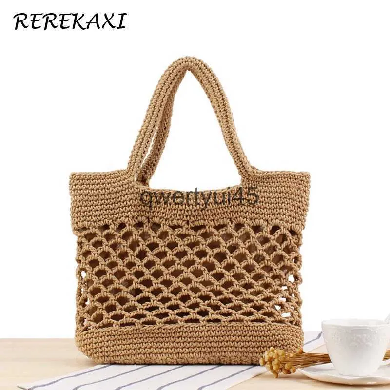 Totes Boemia Mulheres Sacos de Rede andmade andbag Verão Palha Beac Saco Coon Corda Tecelagem Feminino Sopping Tote Top-andle Mesh24218