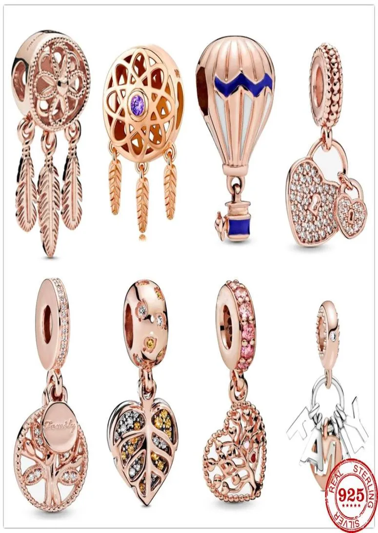 2020 Yeni Ruhsal Dreamcatcher Charm Kolye Boncuk Gül Altın Fit Orijinal Takılar Gümüş 925 Bilezik DIY Kadın Mücevherleri4910852