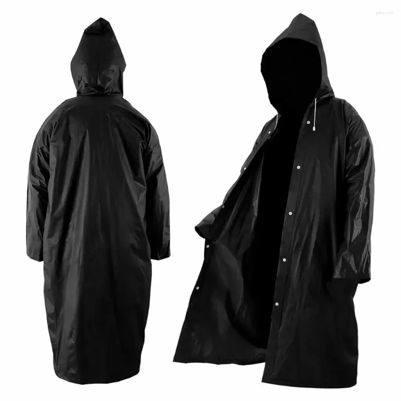 Raincoats 145 68CM EVA Unisex Raincoat Thickened Waterproof Rain Coat Women Men Black Camping Rainwear Suit Outdoor Slicker