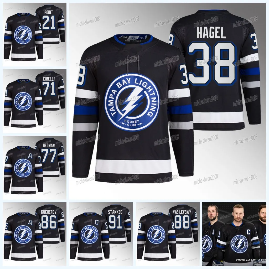 Tampa Bay Nikita Kucherov Lightning 2024 Third Jersey Brandon Hagel Matt Dumba Nicholas Paul Steven Stamkos Andrei Vasilevskiy Victor Hedman Anthony Cirelli