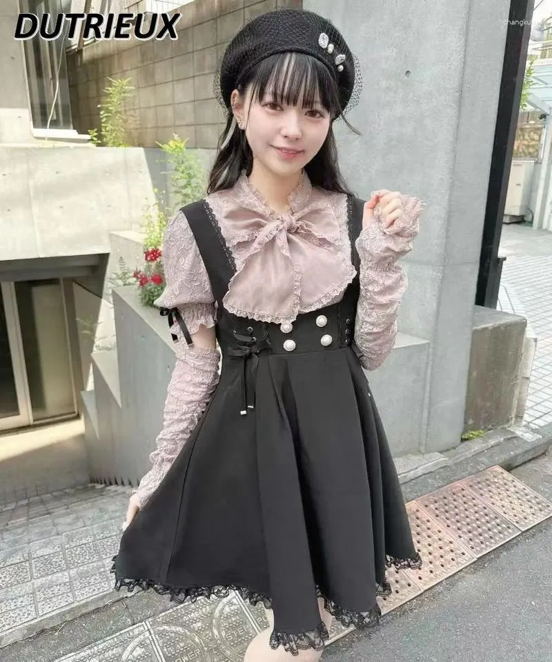 Blouses pour femmes 2024 printemps été haut pour femme Style japonais Rojita chemisier à manches longues nœud détachable mode chemise en dentelle bouffante