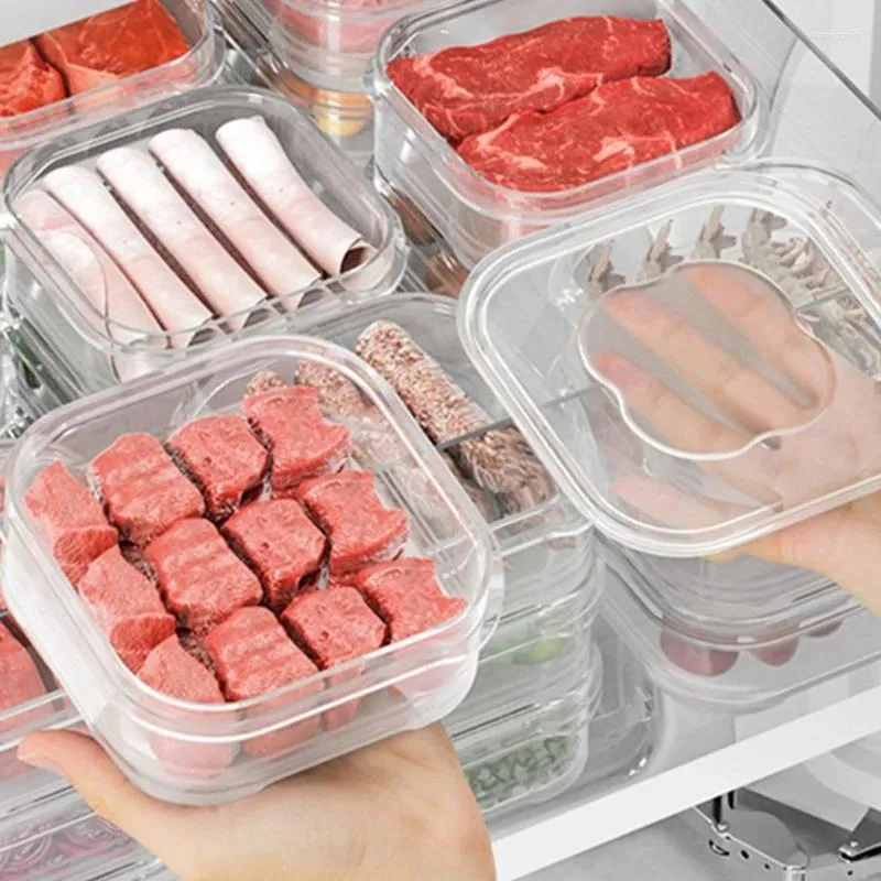 Storage Bottles Transparent Refrigerator Box Container For Kitchen Freezer Stackable Drop