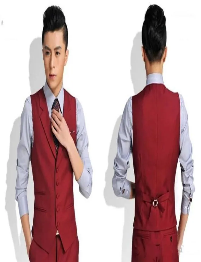3 Colors Black Red Gray Wedding Groom Vests Custom Made Single Breasted Formal Men Suit Vests 2018 New Style8242520