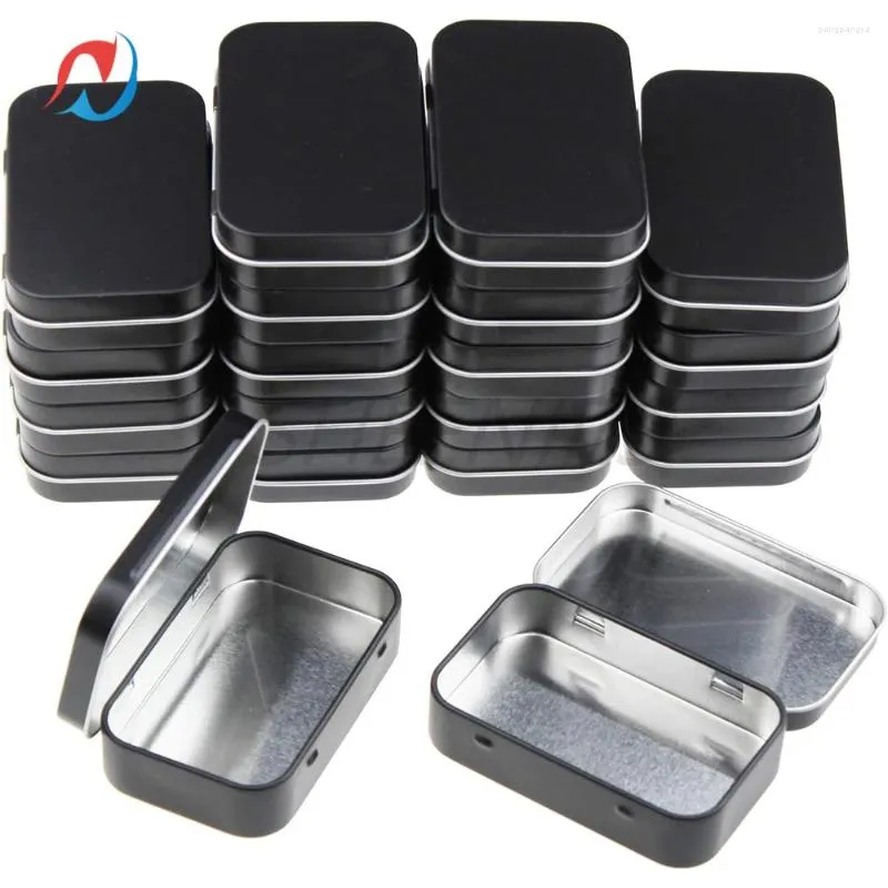 Storage Bottles 18pcs 3.75 X 2.44 0.8 Inch Rectangular Metal Empty Hinged Tins Containers Basic Necessities Home Organizer Mini Box