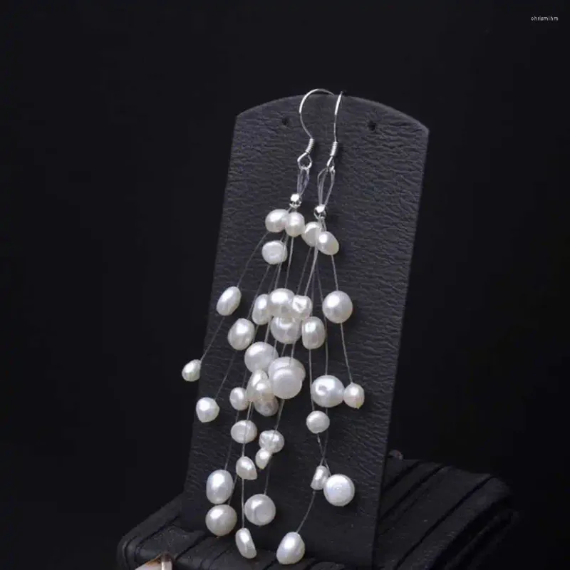 Dangle Earrings Natural Freshwater Pearl Grapes Cluster Eardrop Party感謝祭バレンタインデー女性母
