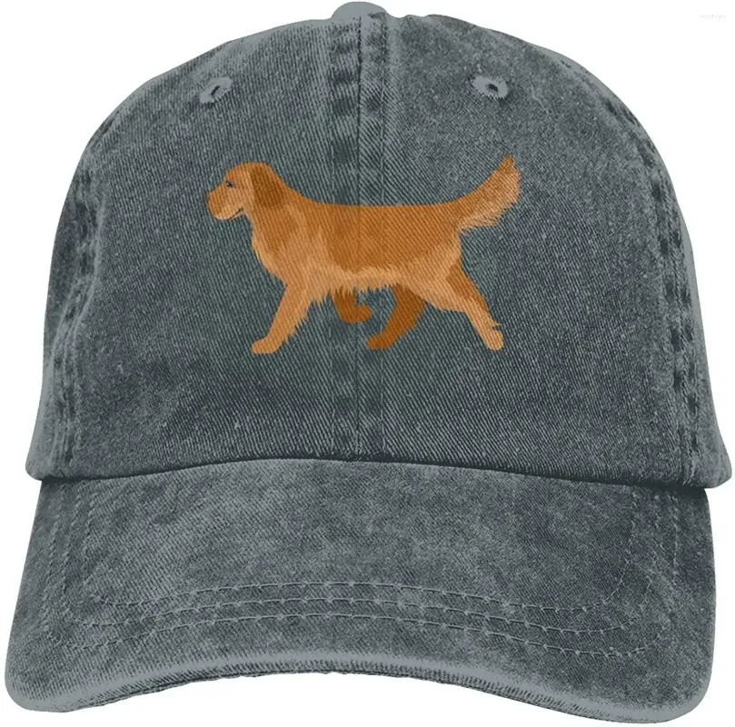 Bollmössor denim Cap Cute Golden Retriever Baseball Dad Classic Justerbar Casual Sports for Men Women Hats