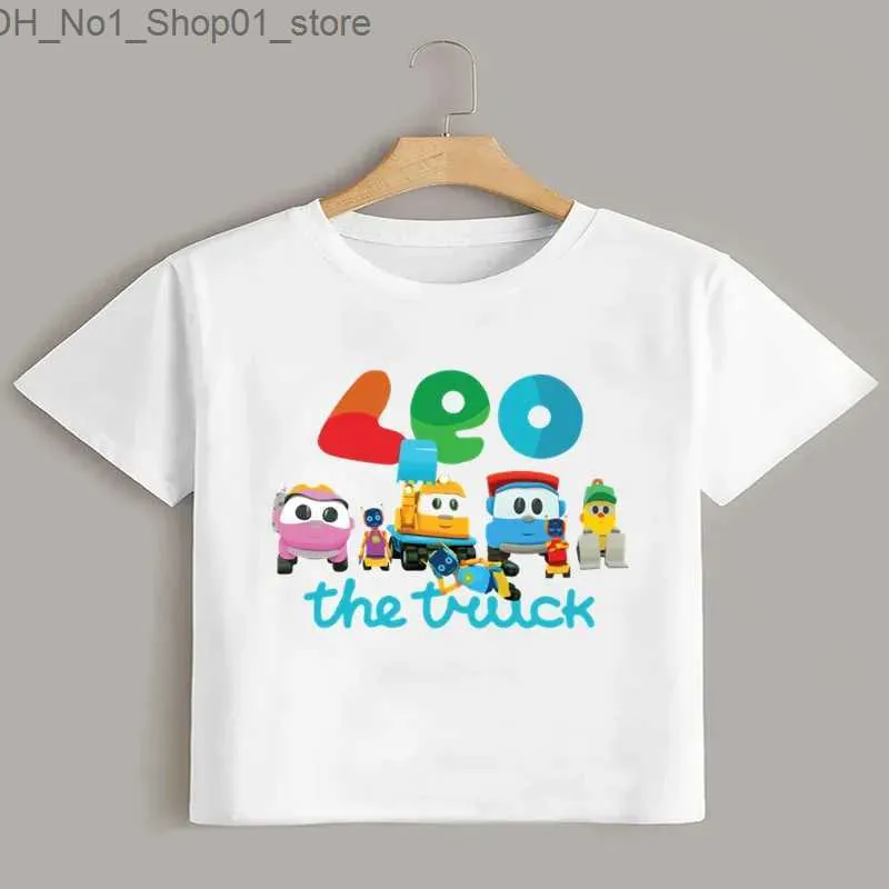 Camisetas Venda Quente Leo O Caminhão Programa de TV Dos Desenhos Animados Crianças Camiseta Meninas Verão Tops Bebê Meninos Roupas Engraçadas Crianças Manga Curta T-shirt Q240218