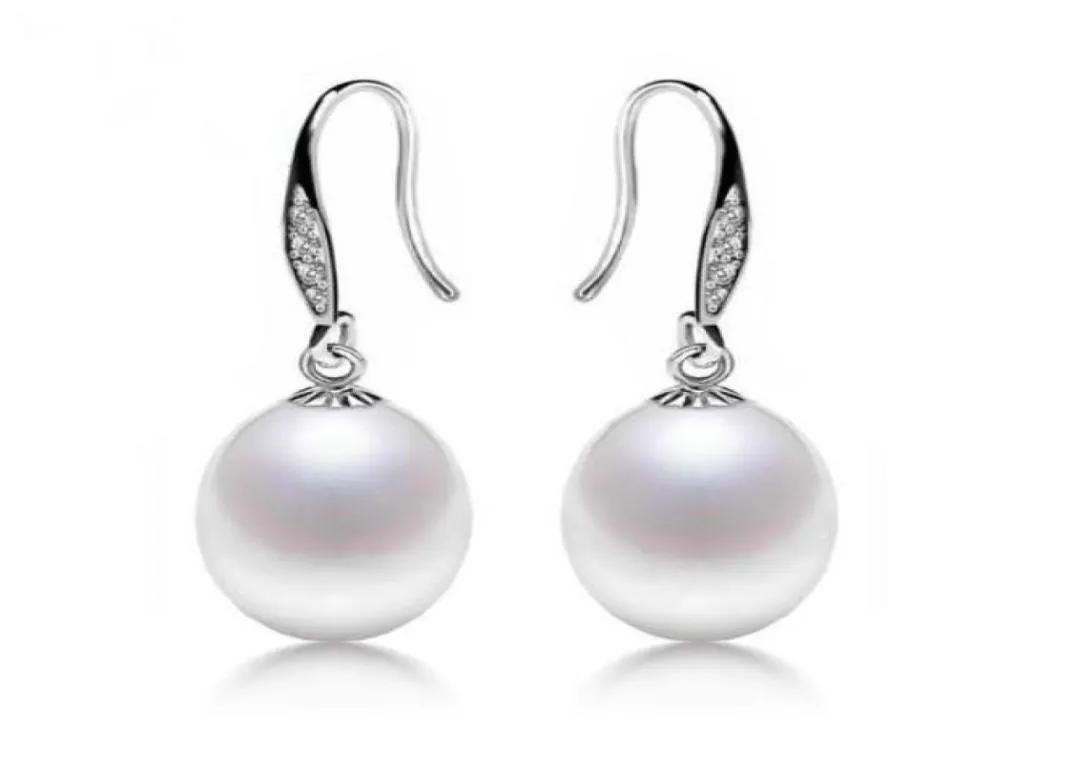 1 paire de boucles d'oreilles en forme de riz pour femmes, 89mm, blanc, rose, violet, perles naturelles, bijoux en argent 925, 33448156975924