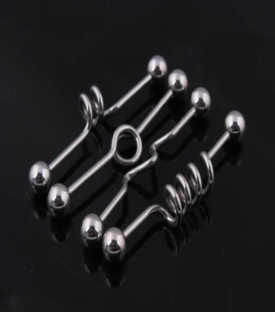 Tongue Bar T02 40st Mix 4 Style Body Jewelry Rostfritt Steel Tongue Stud Tongue Industrial Barbell2435598