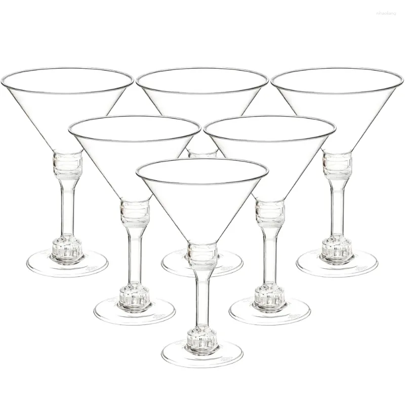 Verres à vin jetables, 20 pièces, décoratifs, Martini, verres à vin, gobelets en plastique, pour Cocktail, Martinis, réutilisables, incassables