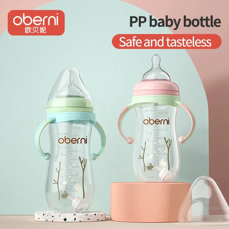 Oberni PP Material Matkvalitet Silikon Baby Drinking Wide Neck Feed Milk Bottle Set 240131