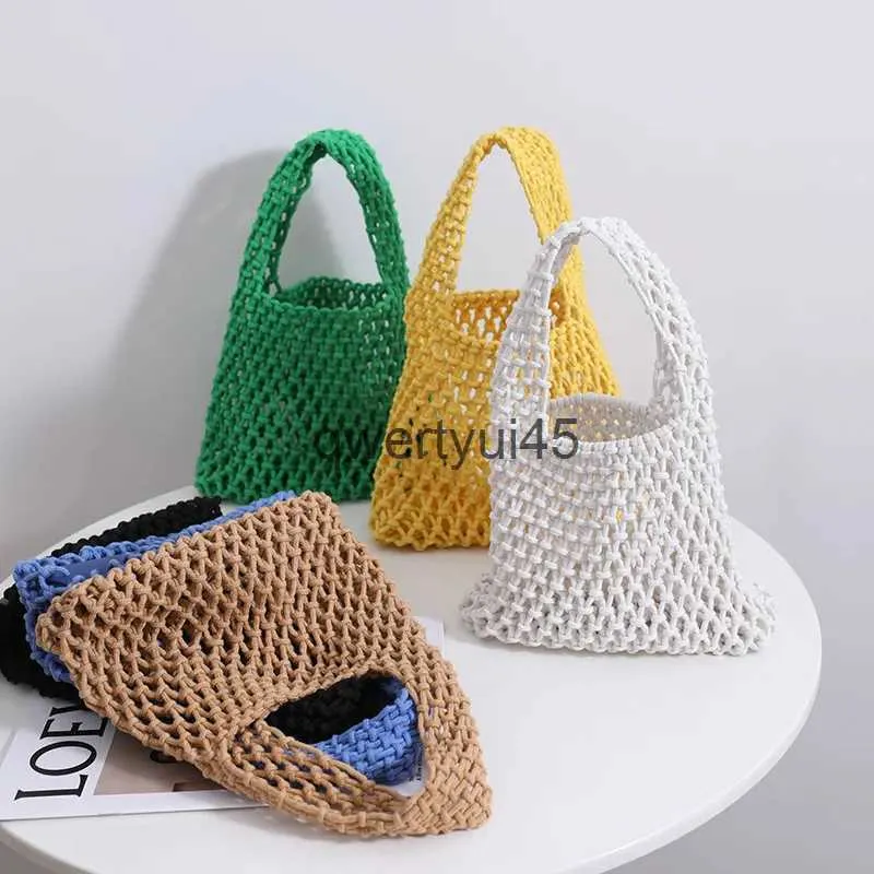 Totes Beac Crocet andbag for Women Girls Summer Straw Rope ollow Out and Woven Bag Womens Kniing PursesH24218