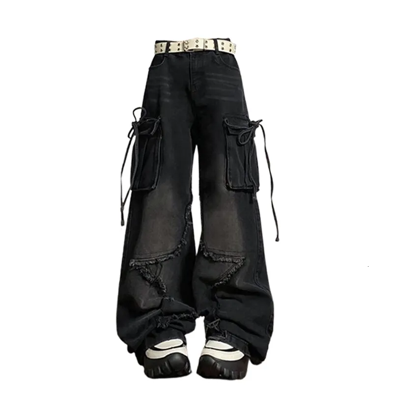 【SATIIIZ】Kitter String Cargo Denim Pants DHgate.com:Gothic Starry Sky Cargo Jeans: Y2K Vintage