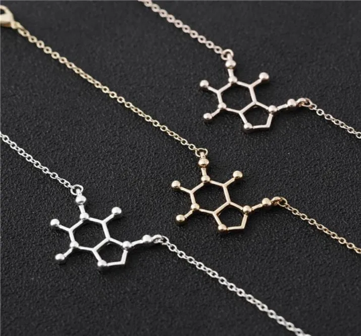 Coffee Molecule chain Necklace Chemical Physics Bio Structure Care Geometry Polygon Science Gene Lucky woman mother men039s fam3317308